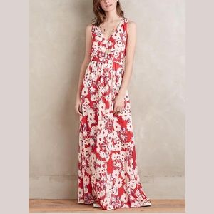 Paper Crown Red Floral Printed Maxi Dress
